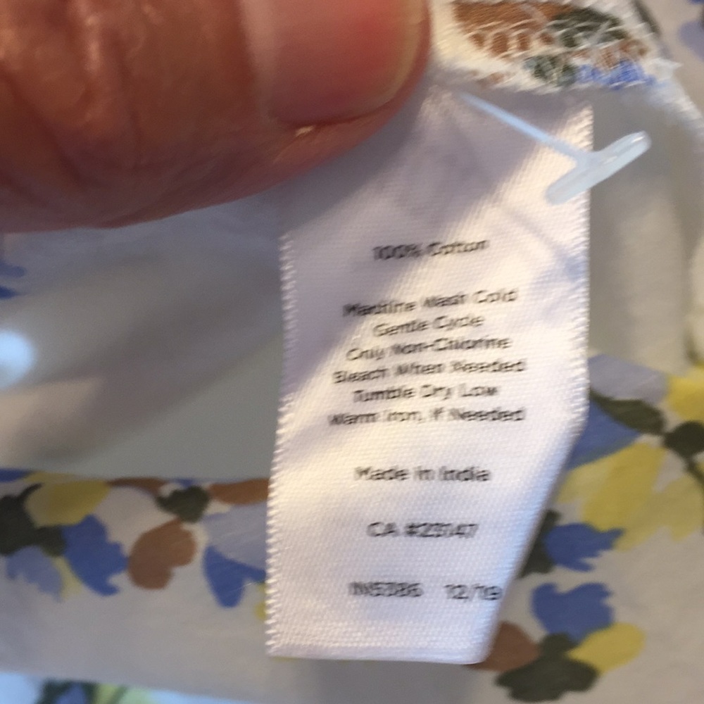 Talbots Plus Button Down Floral Top Shirt with Mini Ruffle Detailing Size X - Picture 10 of 16